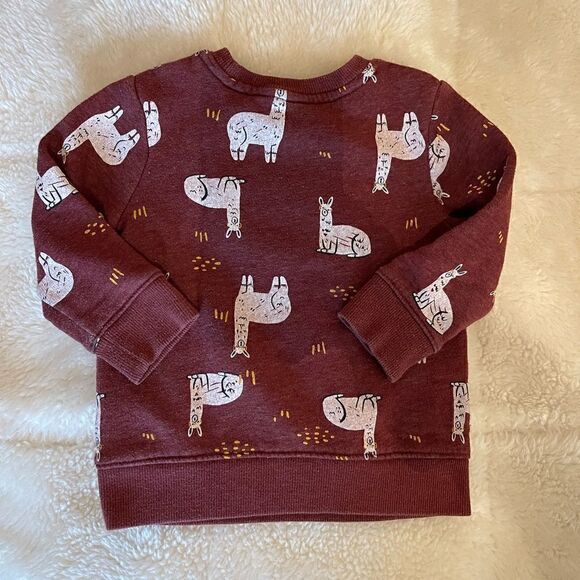 Cat & Jack Llama Sweatshirt Burgundy | SZ 18 months - Picture 3 of 5